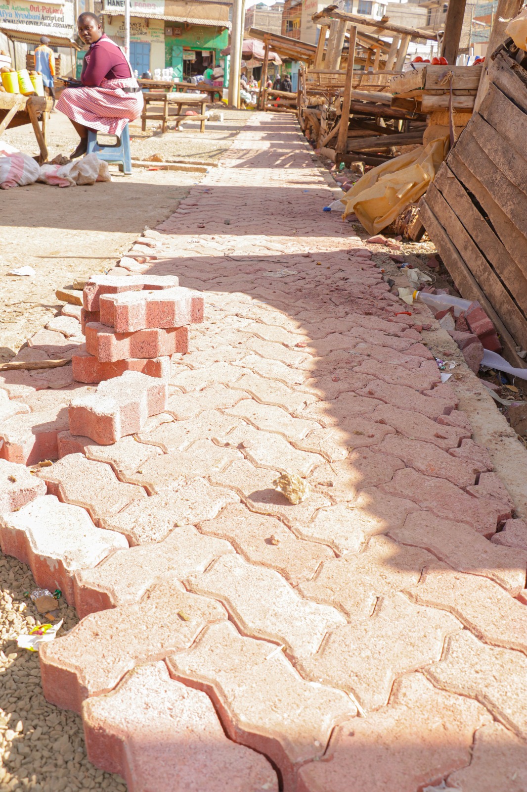 Completed Paved Walkway at the New Market
